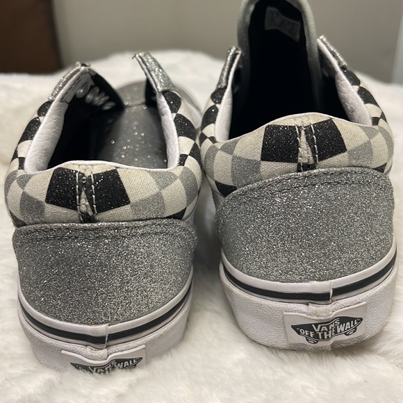 VANS OFF THE WALL GLITTER CHECKERBOARD OLD SKOOL SHOES - Picture 3 of 10